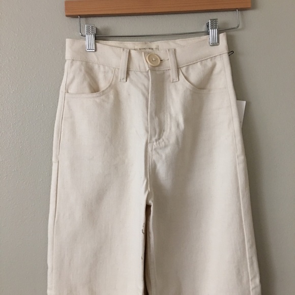 WHIMSY + ROW Flora Pant High Rise Wide Leg Natural 27 - Picture 4 of 5